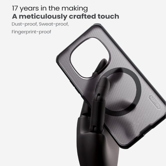 Nillkin Super Frosted PRO Xiaomi Redmi Note 15 Pro Plus 5G / Poco M8 Pro mágnesses műanyag hátlap tok, átlátszó-fekete