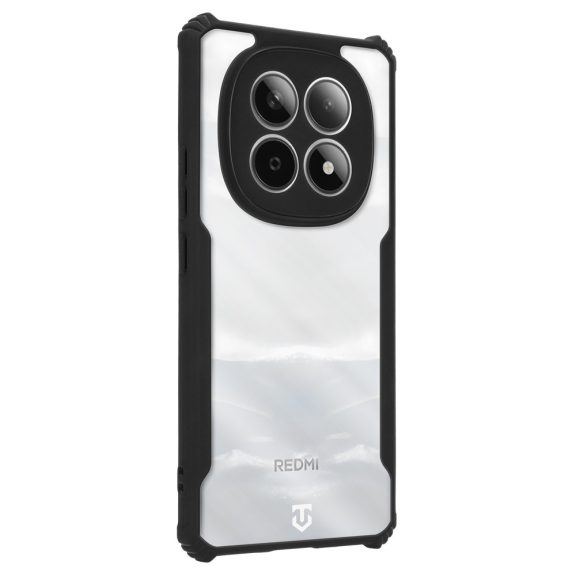 Tactical Quantum Stealth Xiaomi Redmi Note 15 hátlap tok megerősített sarokkal, átlátszó/fekete