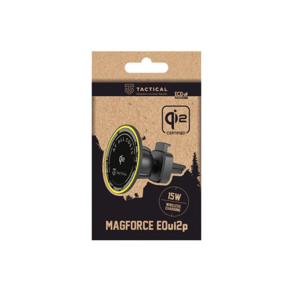 Tactical MagForce EQui2p mágneses autós tartó / töltő szellőzőrácsba, LED, Qi2, fekete