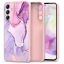Tech-Protect Icon Samsung Galaxy S25 FE szilikon tok mikroszálas béléssel, márvány minta, rózsaszín
