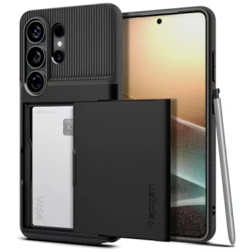   Spigen Slim Armor CS Samsung Galaxy S26 Ultra tok, kártyatartó, MagSafe Black, fekete