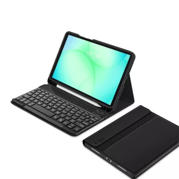   Tech-Protect Sc Pen + Keyboard Samsung Galaxy Tab A11 / Tab A9 oldalra nyíló, kitámasztható mappa tok ceruza tartóval, mágneses rögzítés, billentyűzettel, fekete