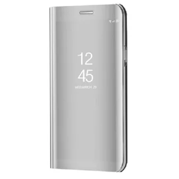   Samsung Galaxy A10e SM-A102U, Oldalra nyíló tok, hívás mutatóval, Smart View Cover, ezüst (utángyártott)