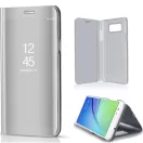 Samsung Galaxy A10e SM-A102U, Oldalra nyíló tok, hívás mutatóval, Smart View Cover, ezüst (utángyártott)