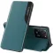 Samsung Galaxy A22 4G SM-A225F, Oldalra nyíló tok, stand, hívás mutatóval, Wooze FashionBook, zöld