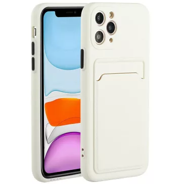   Samsung Galaxy A50 / A50s / A30s, Szilikon tok, kártyatartóval, Wooze Card Slot, fehér
