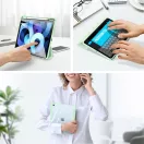 Samsung Galaxy Tab A7 Lite 8.7 SM-T220 / T225, mappa tok, Trifold, légpárnás sarok, közepesen ütésálló, átlátszó hátlap, Dux Ducis Toby, fekete