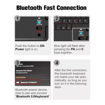   Huawei MatePad 11 (10.95) (2021), Bluetooth billentyűzetes, mappa tok, Touch Pad, mágneses rögzítés, Wooze Simple Touch, fekete