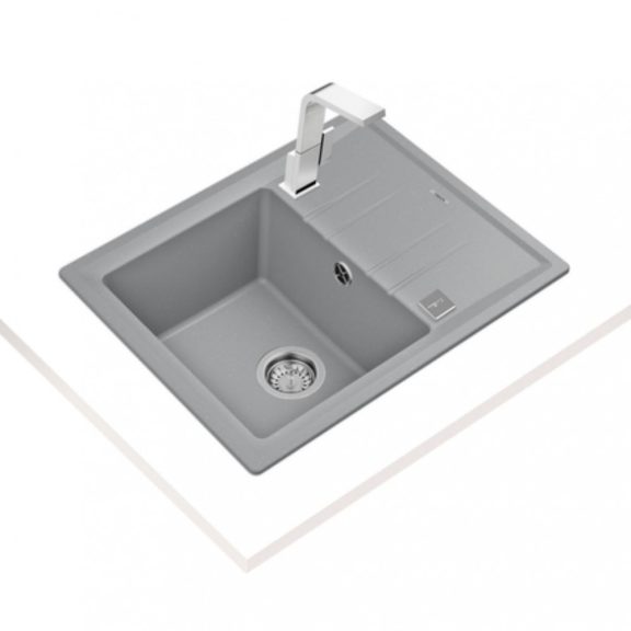 Teka Stone 45 S TG 1B 1D gránit mosogató, metál szürke