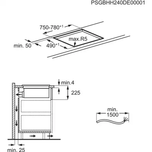 AEG TH84CC23CZ Beépíthető indukciós főzőlap beépített páraelszívóval 80 cm