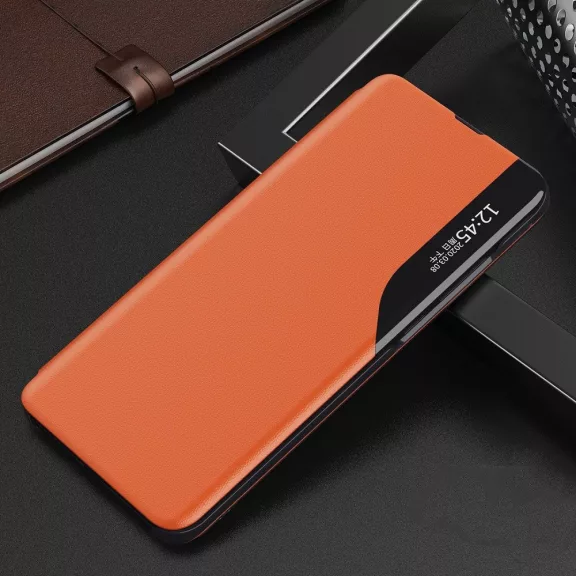 Samsung Galaxy A06 SM-A065F, Oldalra nyíló tok, stand, hívás mutatóval, Wooze FashionBook, sárga