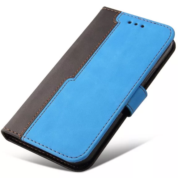 Samsung Galaxy A06 SM-A065F, Oldalra nyíló tok, stand, kártyatartóval, kézpánttal, Wooze Colour Wallet, kék
