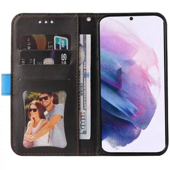 Samsung Galaxy A06 SM-A065F, Oldalra nyíló tok, stand, kártyatartóval, kézpánttal, Wooze Colour Wallet, kék