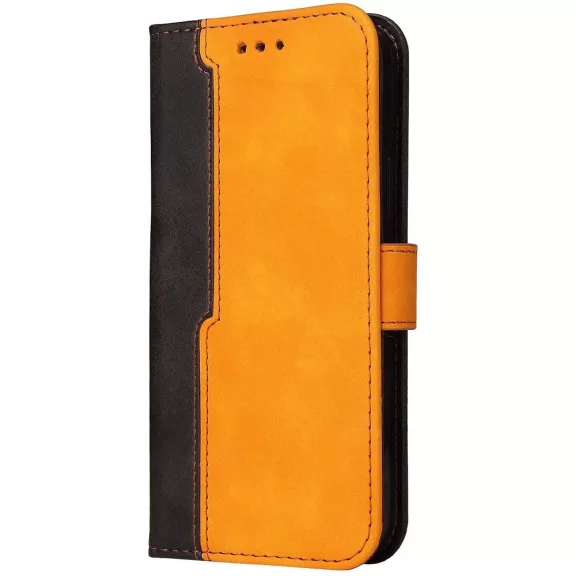 Samsung Galaxy A06 SM-A065F, Oldalra nyíló tok, stand, kártyatartóval, kézpánttal, Wooze Colour Wallet, narancssárga