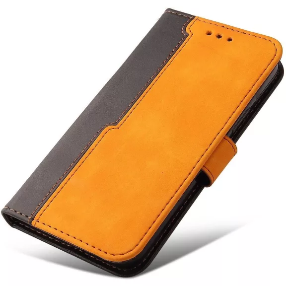 Samsung Galaxy A06 SM-A065F, Oldalra nyíló tok, stand, kártyatartóval, kézpánttal, Wooze Colour Wallet, narancssárga