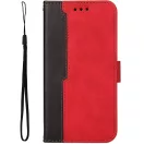 Samsung Galaxy A06 SM-A065F, Oldalra nyíló tok, stand, kártyatartóval, kézpánttal, Wooze Colour Wallet, piros