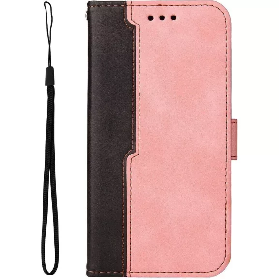 Samsung Galaxy A06 SM-A065F, Oldalra nyíló tok, stand, kártyatartóval, kézpánttal, Wooze Colour Wallet, rózsaszín