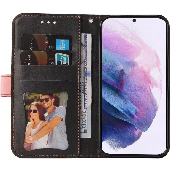 Samsung Galaxy A06 SM-A065F, Oldalra nyíló tok, stand, kártyatartóval, kézpánttal, Wooze Colour Wallet, rózsaszín