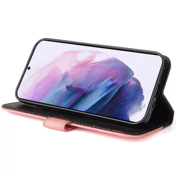 Samsung Galaxy A06 SM-A065F, Oldalra nyíló tok, stand, kártyatartóval, kézpánttal, Wooze Colour Wallet, rózsaszín