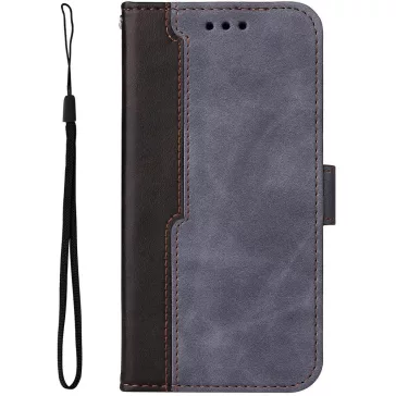   Samsung Galaxy A06 SM-A065F, Oldalra nyíló tok, stand, kártyatartóval, kézpánttal, Wooze Colour Wallet, szürke