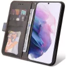 Samsung Galaxy A06 SM-A065F, Oldalra nyíló tok, stand, kártyatartóval, kézpánttal, Wooze Colour Wallet, szürke