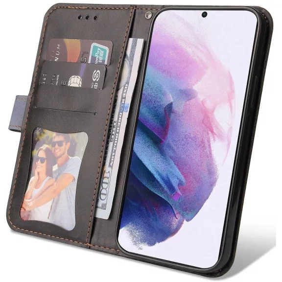 Samsung Galaxy A06 SM-A065F, Oldalra nyíló tok, stand, kártyatartóval, kézpánttal, Wooze Colour Wallet, szürke