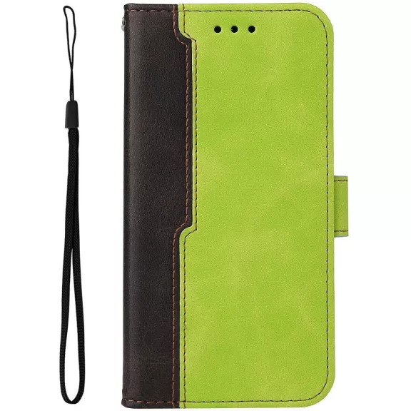 Samsung Galaxy A06 SM-A065F, Oldalra nyíló tok, stand, kártyatartóval, kézpánttal, Wooze Colour Wallet, zöld
