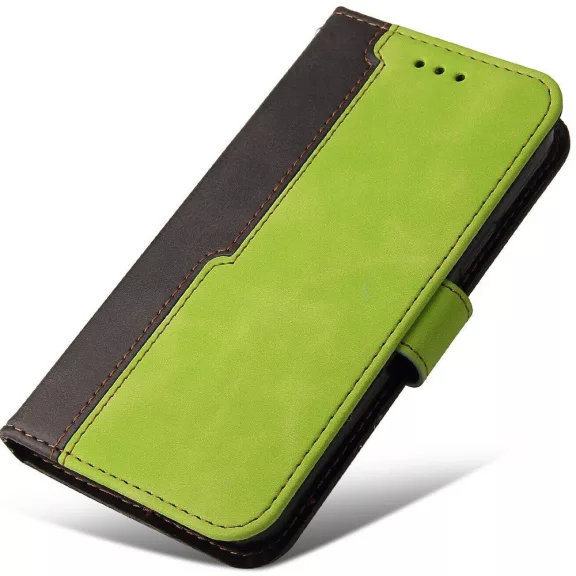 Samsung Galaxy A06 SM-A065F, Oldalra nyíló tok, stand, kártyatartóval, kézpánttal, Wooze Colour Wallet, zöld