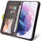 Samsung Galaxy A06 SM-A065F, Oldalra nyíló tok, stand, kártyatartóval, kézpánttal, Wooze Colour Wallet, zöld