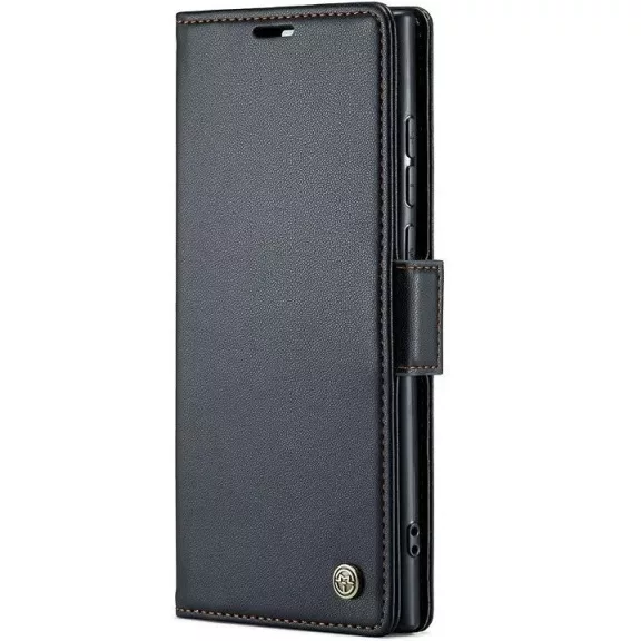 Samsung Galaxy A06 SM-A065F, Oldalra nyíló tok, stand, kártyatartóval, RFID technológiával, Wooze CaseME, fekete