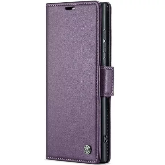 Samsung Galaxy A06 SM-A065F, Oldalra nyíló tok, stand, kártyatartóval, RFID technológiával, Wooze CaseME, lila