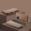 Xiaomi 14T Pro, Oldalra nyíló tok, stand, kártyatartóval, RFID technológiával, Wooze CaseME, barna