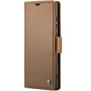 Xiaomi Redmi 13 4G / Note 13R / Poco M6 4G, Oldalra nyíló tok, stand, kártyatartóval, RFID technológiával, Wooze CaseME, barna