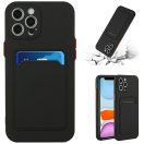 Xiaomi Redmi Note 14 5G (Global), Szilikon tok, kártyatartóval, Wooze Card Slot, fekete