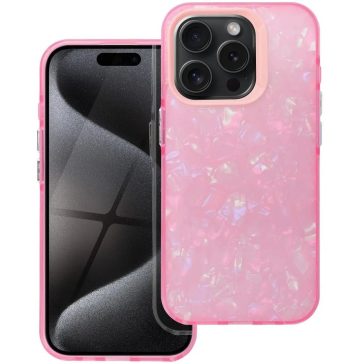   Apple iPhone 14, Műanyag hátlap védőtok + szilikon keret, kristály minta, Tutti-Frutti Case, rózsaszín