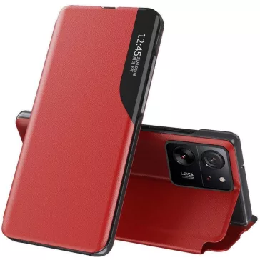  Samsung Galaxy A26 5G SM-A266B, Oldalra nyíló tok, stand, hívás mutatóval, Wooze FashionBook, piros