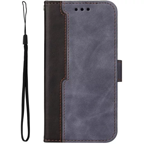 Samsung Galaxy A26 5G SM-A266B, Oldalra nyíló tok, stand, kártyatartóval, kézpánttal, Wooze Colour Wallet, szürke