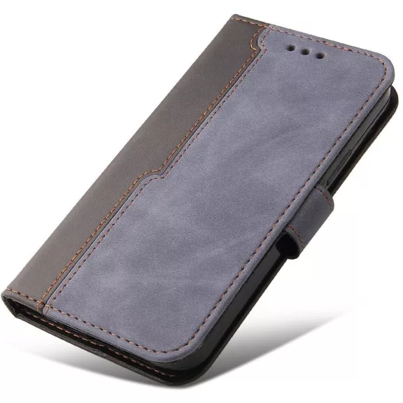 Samsung Galaxy A26 5G SM-A266B, Oldalra nyíló tok, stand, kártyatartóval, kézpánttal, Wooze Colour Wallet, szürke