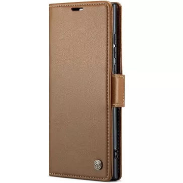   Samsung Galaxy A36 5G SM-A366B, Oldalra nyíló tok, stand, kártyatartóval, RFID technológiával, Wooze CaseME, barna
