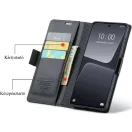 Samsung Galaxy A36 5G SM-A366B, Oldalra nyíló tok, stand, kártyatartóval, RFID technológiával, Wooze CaseME, barna