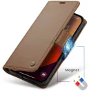 Samsung Galaxy A36 5G SM-A366B, Oldalra nyíló tok, stand, kártyatartóval, RFID technológiával, Wooze CaseME, barna