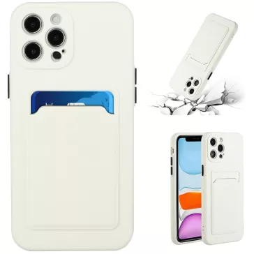   Samsung Galaxy A56 5G SM-A566B, Szilikon tok, kártyatartóval, Wooze Card Slot, fehér