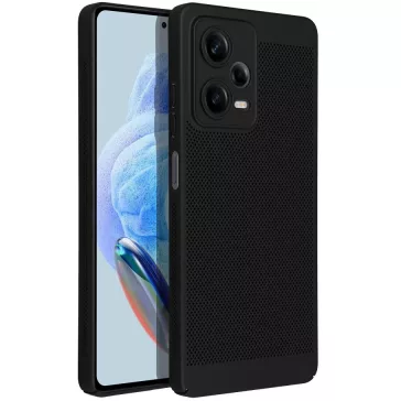   Samsung Galaxy A26 5G SM-A266B, Műanyag hátlap védőtok, légáteresztő, lyukacsos minta, Breezy, fekete