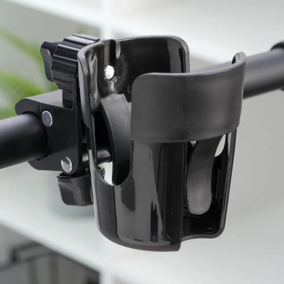 Univerzális, kerékpáros / biciklis / roller tartó, palack tartó, tartókonzollal, kormányra szerelhető, FSCGE-105, fekete