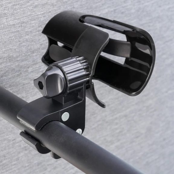 Univerzális, kerékpáros / biciklis / roller tartó, palack tartó, tartókonzollal, kormányra szerelhető, FSCGE-105, fekete