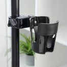 Univerzális, kerékpáros / biciklis / roller tartó, palack tartó, tartókonzollal, kormányra szerelhető, FSCGE-105, fekete