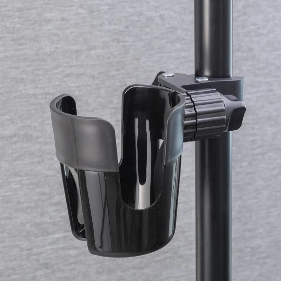 Univerzális, kerékpáros / biciklis / roller tartó, palack tartó, tartókonzollal, kormányra szerelhető, FSCGE-105, fekete