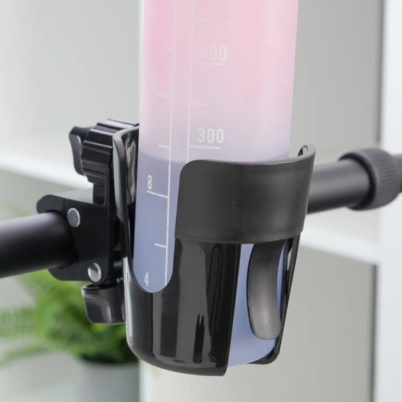 Univerzális, kerékpáros / biciklis / roller tartó, palack tartó, tartókonzollal, kormányra szerelhető, FSCGE-105, fekete