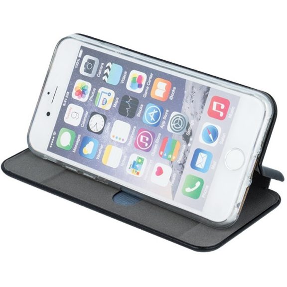 Motorola Moto E15 / G05, Oldalra nyíló tok, stand, Forcell Elegance, fekete