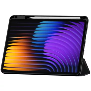   Xiaomi Pad 7 (11.2) / Pad 7 Pro (11.2), mappa tok, közepesen ütésálló, érintőceruza tartó, érintőceruza nélkül, Trifold, TP SC Pen Holder, fekete
